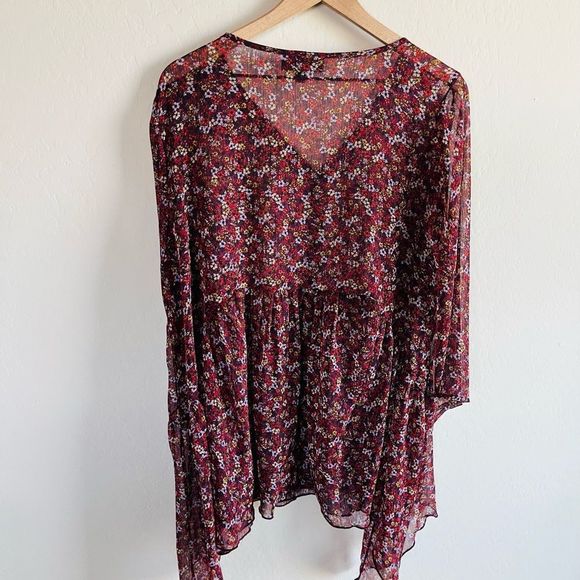 Lane Bryant Belle Floral Women’s Flowy Button Front Babydoll Blouse Size 14/16 - Picture 10 of 10